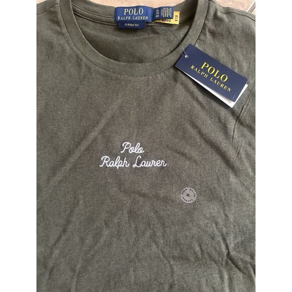 NWT Polo Ralph Lauren XL Basic Cotton Logo Tee T Shirt Green Classic Fit - Picture 1 of 10